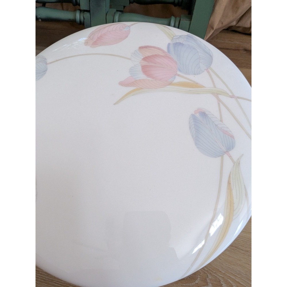 Cake Plate‎ Server by Mikasa Swiss Garden Bone China Floral, Made In Japan